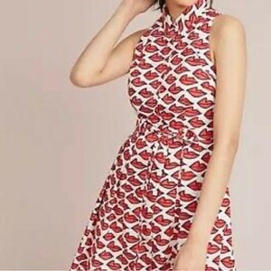 Ann Howell Bullard Anthropologie Smooched Cotton Sleeveless Shirtdress Size